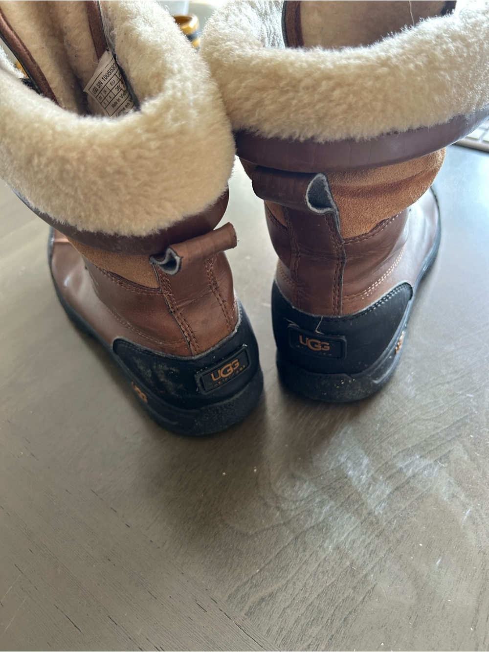UGG Chestnut Brown Lace-Up Shearling-Trim Boot - Picture 6 of 11
